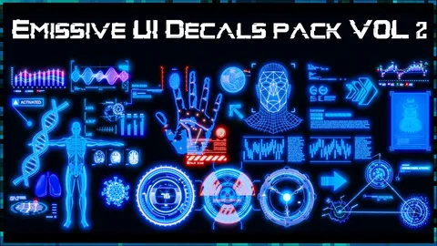 Emissive UI Decals Pack Vol 2 - Blender textures & materials