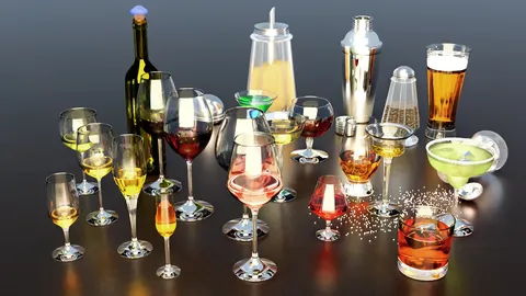 Essential Glassware Collection - Blender 3d models
