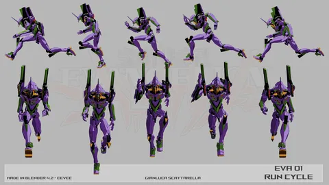 EVA-01 Rigged - Blender 3d models