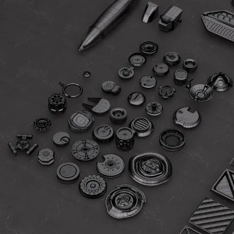 Everyday Hard Surface Kitbash - Blender 3d models