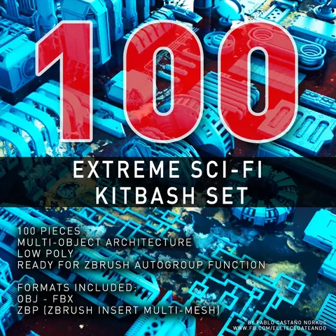 Extreme Sci-Fi Kitbash Set - Blender 3d models