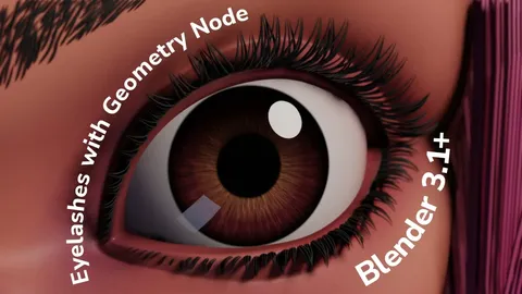 Procedural Eyelashes - Blender geometry nodes