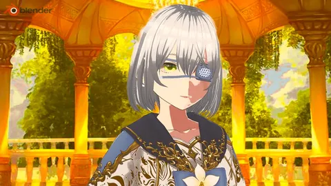 Eyepatch Fantasy Anime Girl - Blender 3d models