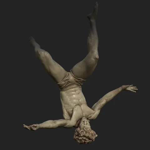 Falling Male Anatomy - Blender 3d models