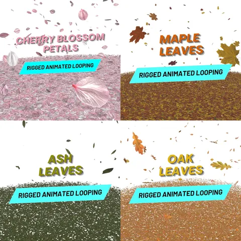 Falling Leaves Animations - Blender 3d models