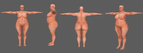 Fat Female Model - Blender 3d models