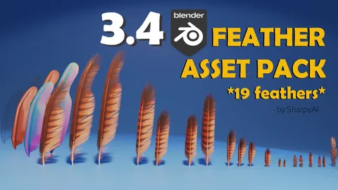 Feather Asset Pack - Blender 3d models