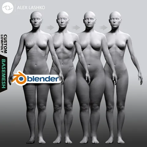 Female Custom Basemesh - Blender 3d models