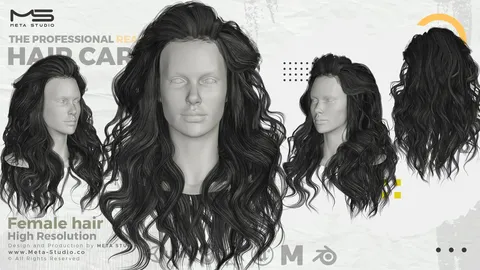 Female Hair Part 4 - Blender 3d models