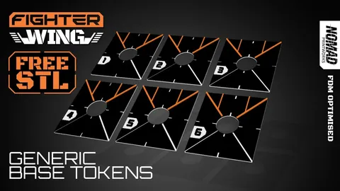 Fighter Wing Generic Base Tokens - Blender 3d models