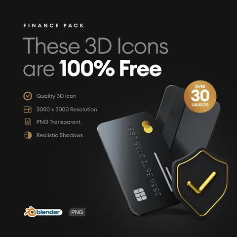 Finance 3D Icons - Blender 3d models