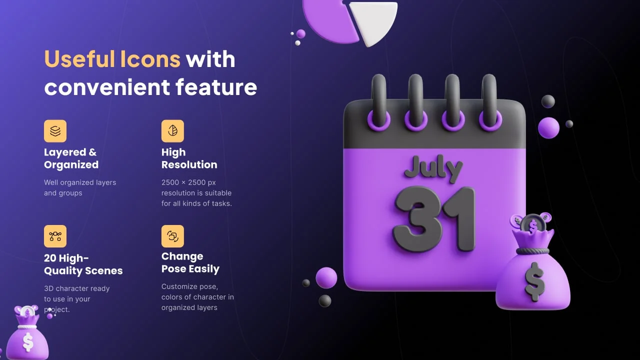 Financial 3D Icon Set screenshot 2