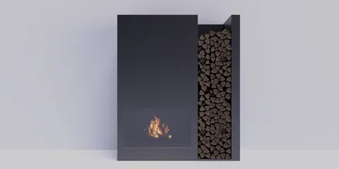 Modern Fireplace - Blender 3d models