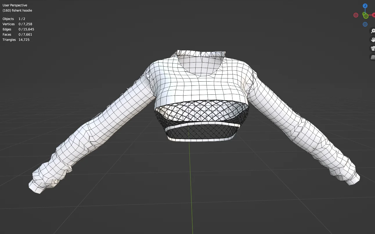 Fishnet Crop Top Hoodie screenshot 2