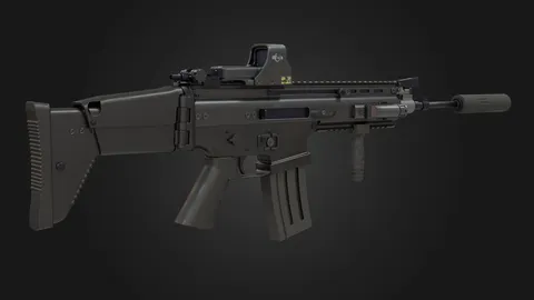 FN-Scar L Assault Rifle - Blender 3d models