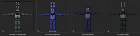 Unreleased Stylised Bonnies Pack - Blender 3d models