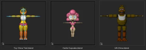 Unreleased Stylised Chicas - Blender 3d models