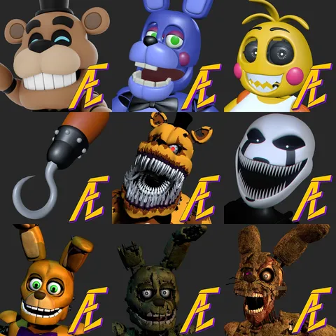 FNAF Unreleased Stylized Bundle - Blender 3d models
