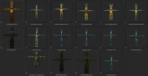 Stylised Springs Bundle - Blender 3d models