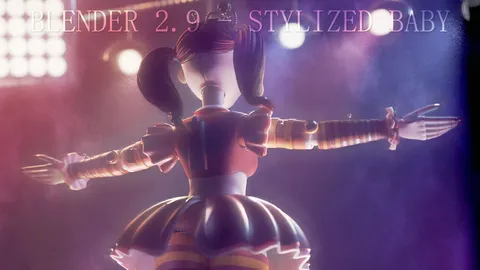 FNaF Circus Lady - Blender 3d models