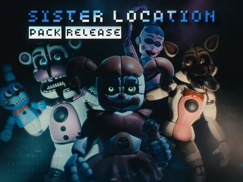 FNAF Sister Location Pack - Blender 3d models