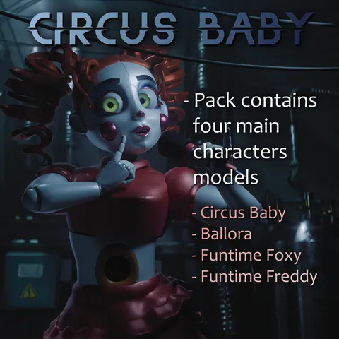 FNAF SL Stylized Animatronics - Blender 3d models