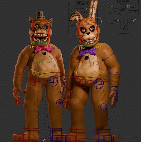 VHS Springbonnie and Fredbear - Blender 3d models