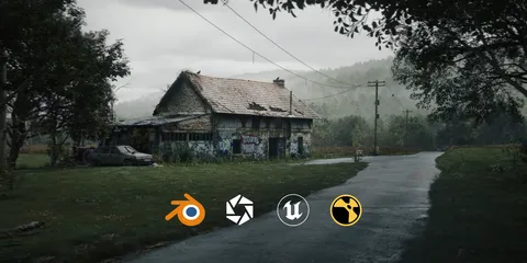 Foggy Barn Breakdown - Blender tutorials & courses