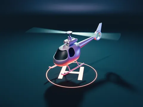 Animated Helicopter Scene - Blender scenes
