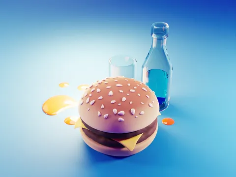 Burger Animation Scene - Blender scenes