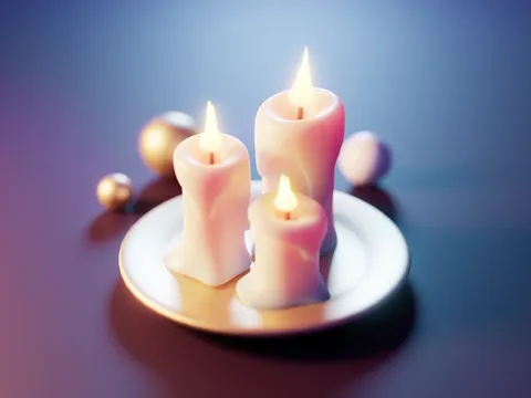 Candle Animation Scene - Blender scenes