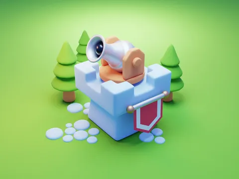 Cannon Tower Animation - Blender scenes