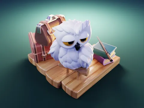 Cartoon Owl Character - Blender 3d models