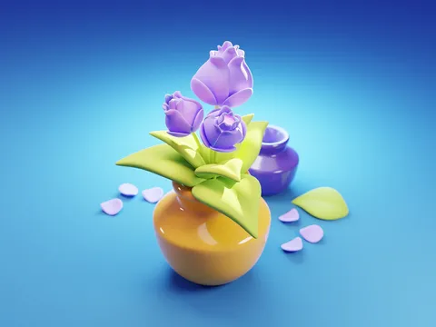 Flower Pot Scene - Blender scenes