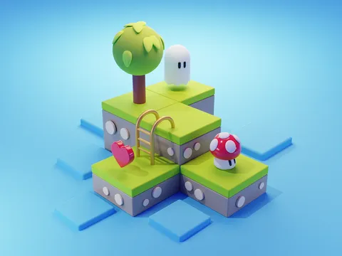 Game Level Animation Scene - Blender scenes