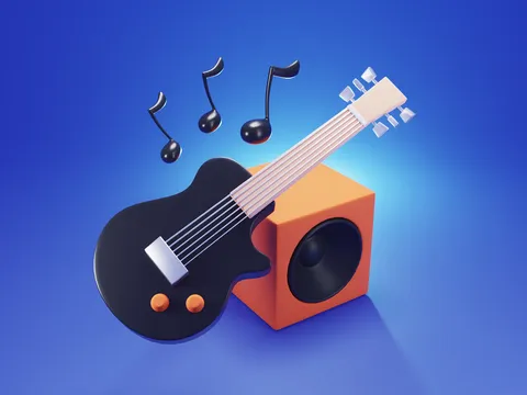 Guitar Icon Scene - Blender scenes