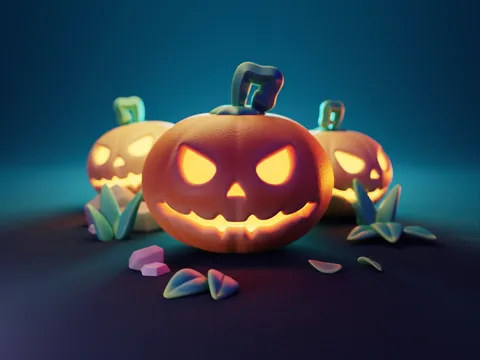 3D Halloween Scene - Blender scenes