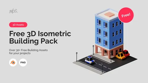 Isometric Building Pack - Blender 3d models