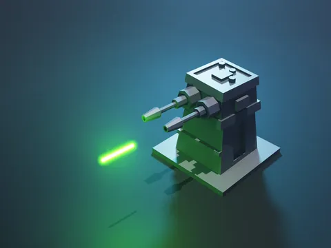Laser Turret Animation - Blender scenes