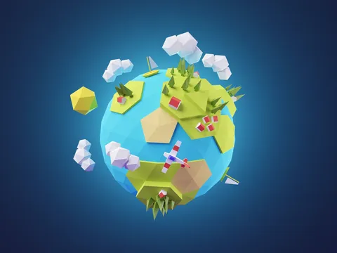 Low Poly Planet - Blender scenes