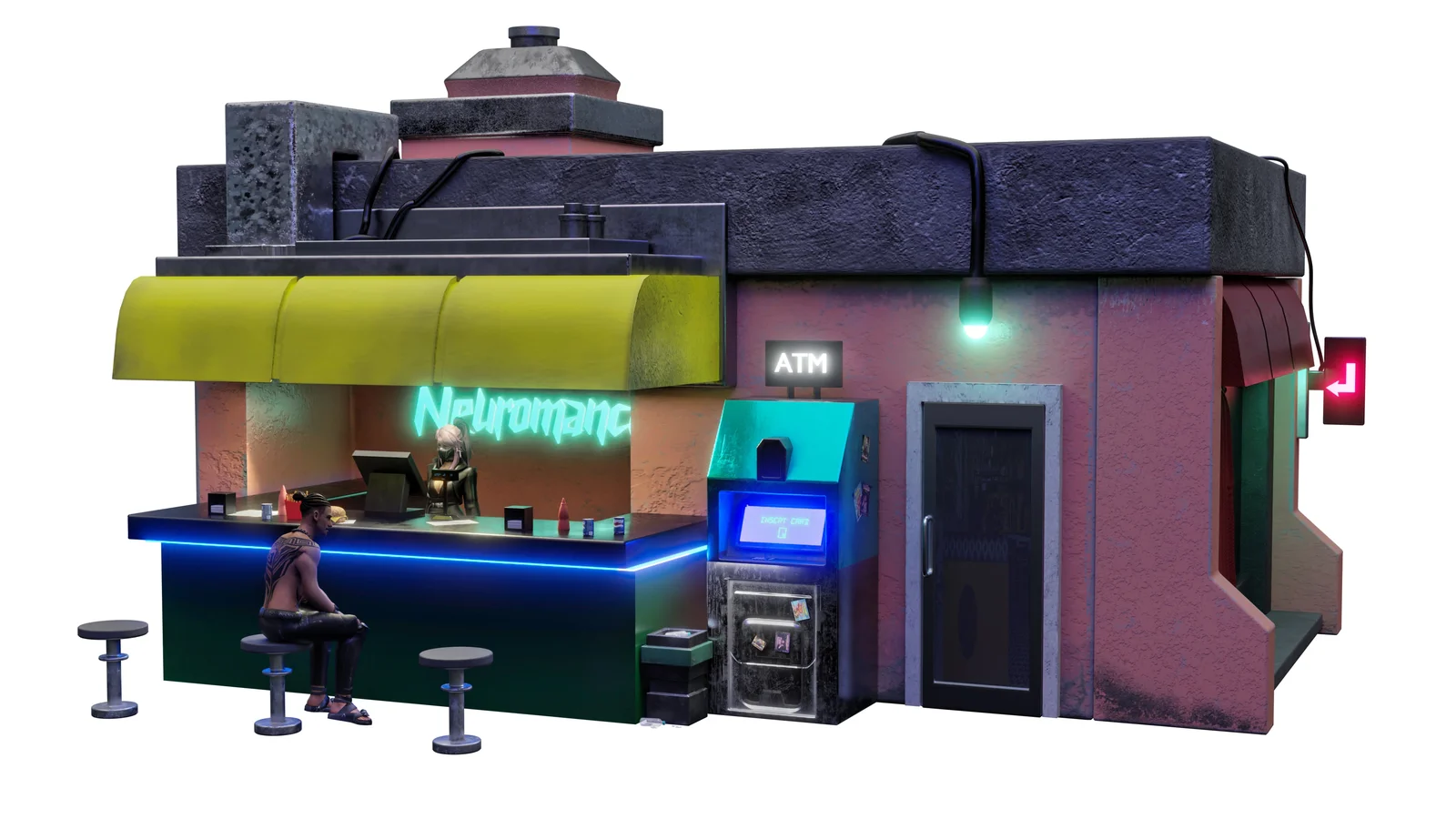 Cyberpunk Fast Food Restaurant screenshot 3
