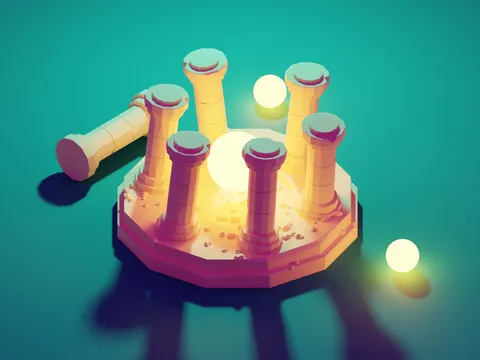 3D Pillars Scene - Blender geometry nodes