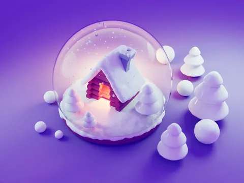 Snow Globe Animation Scene - Blender scenes