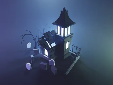 Spooky House Scene - Blender scenes