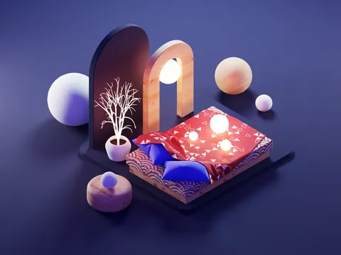 Abstract Bedroom Scene - Blender scenes