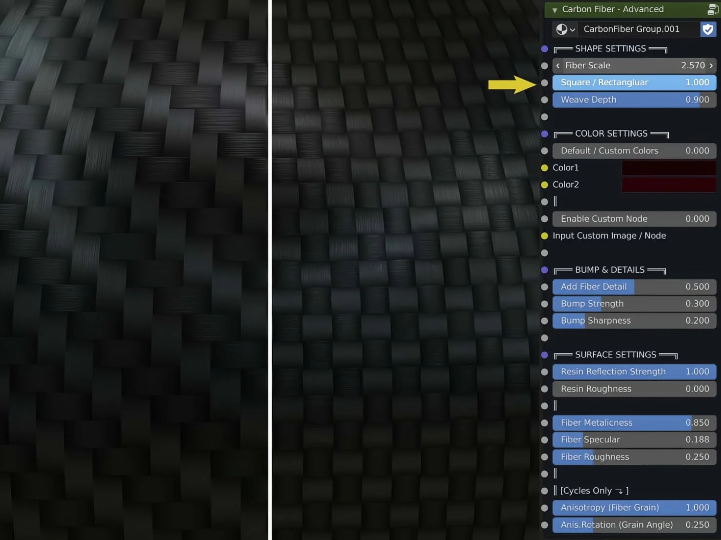 Procedural Carbon Fiber Shader screenshot 3