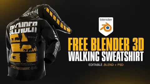 Animated Sweatshirt Mockup - Blender 3d models