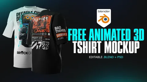 Animated T-Shirt Mockup - Blender 3d models