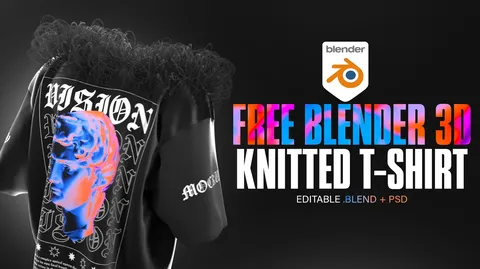 Knitted T-Shirt Mockup - Blender scenes