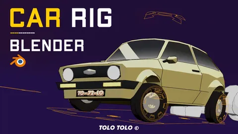 Cel-Shaded Car Rig - Blender 3d models